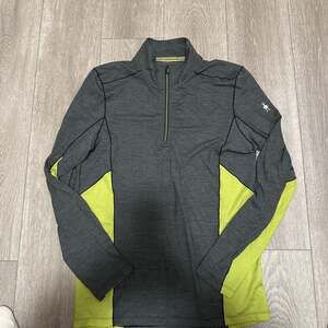 Smartwool Merino Sport Long Sleeve 150 Gray 1/4 Zip Shirt Pullover Men's SMALL